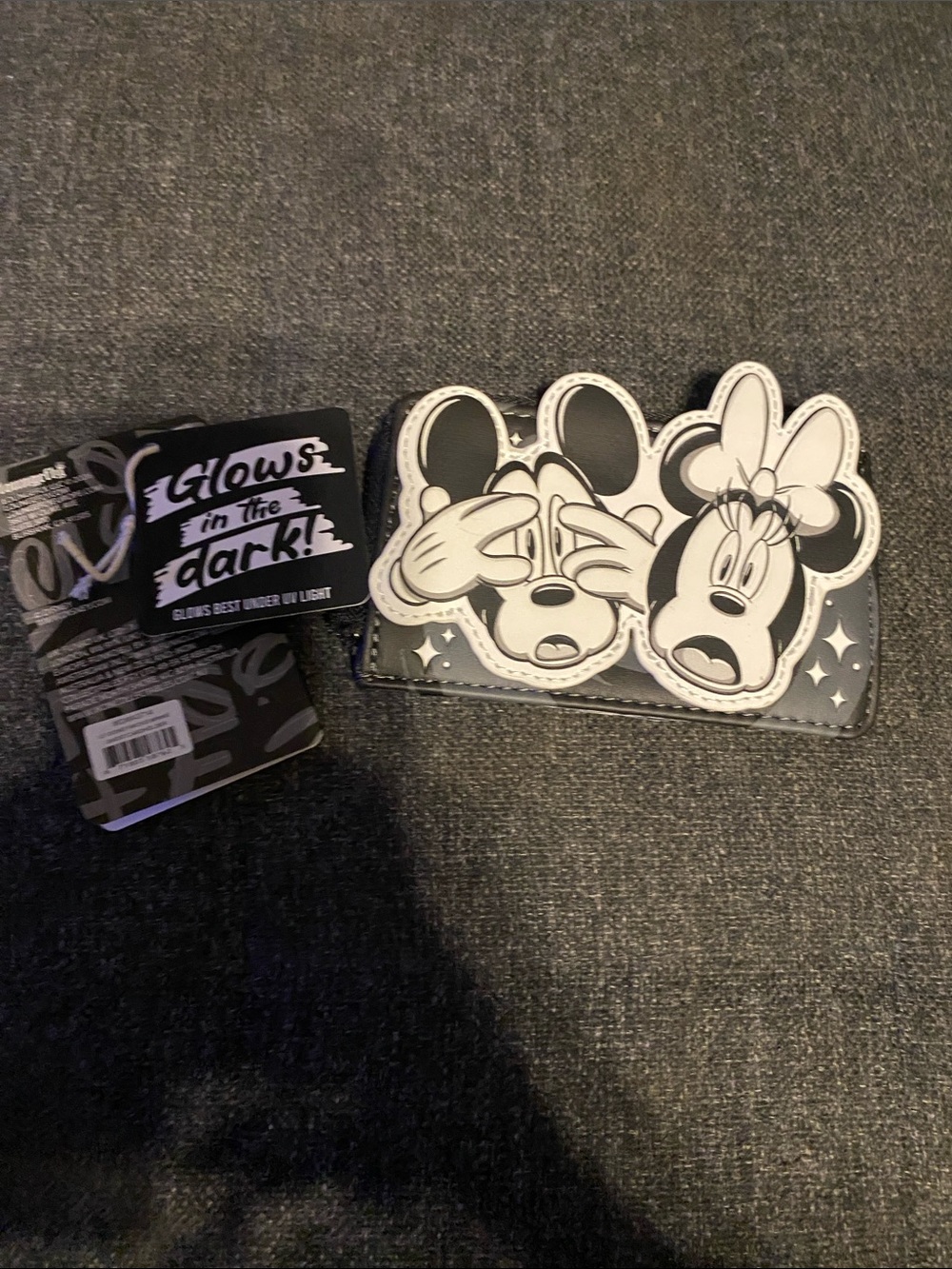 Loungefly Black & White Mickey and Minnie Glow in the dark Wallet